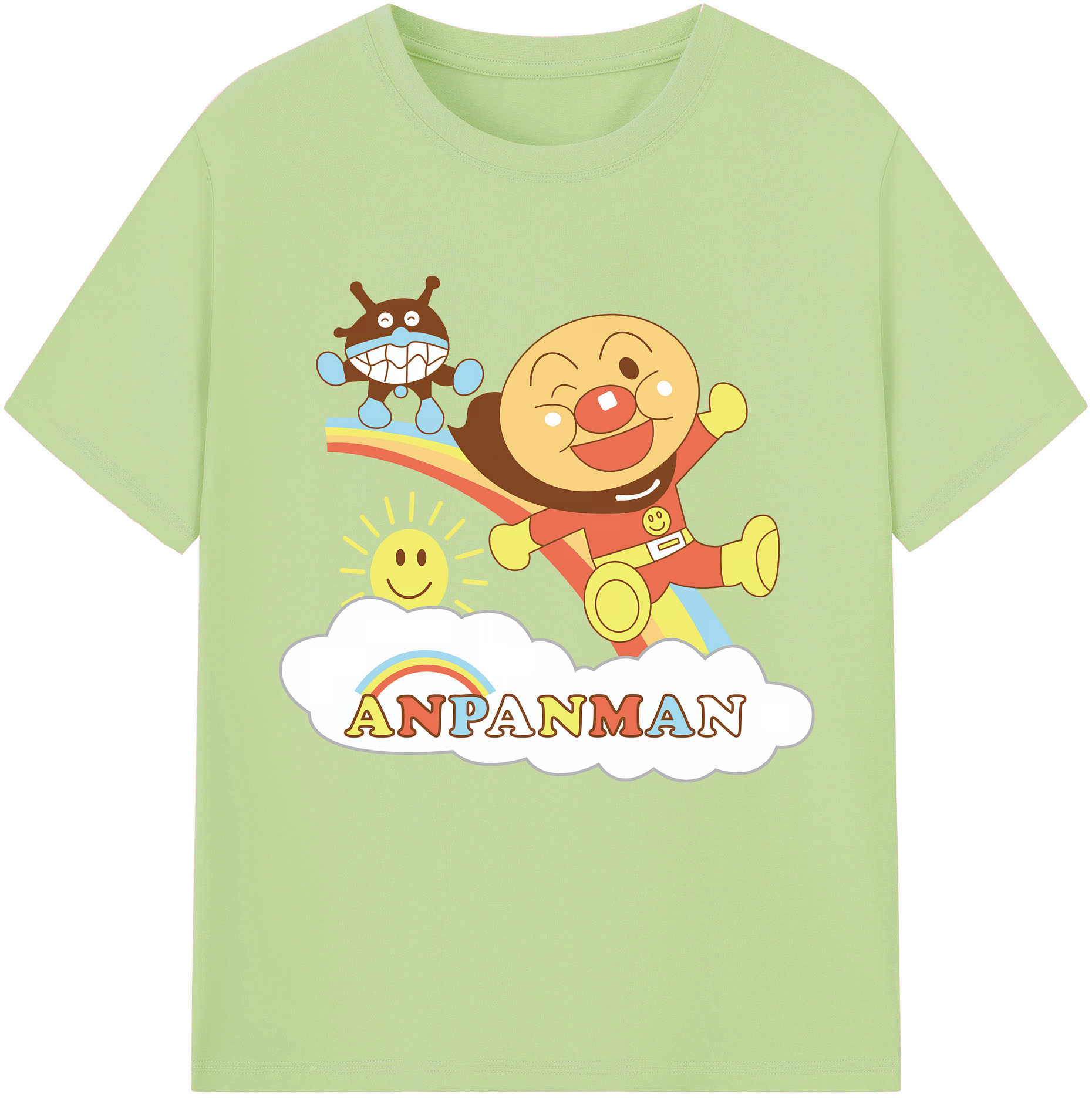 （画像用） アンパンマン Anpanman 綿100％半袖Tシャツ（フロントプリント）
